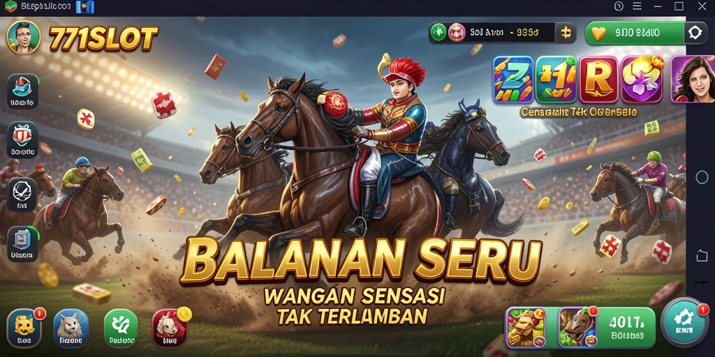 Tampilan gameplay yang mendebarkan di 171SLOT dengan balapan intens.