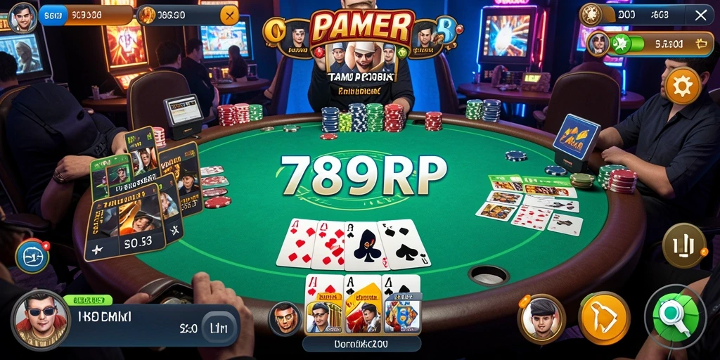 Tampilan gameplay yang menarik di 789RP saat bermain Poker.