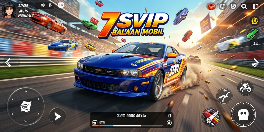 Tampilan gameplay seru di lintasan balapan yang menantang.