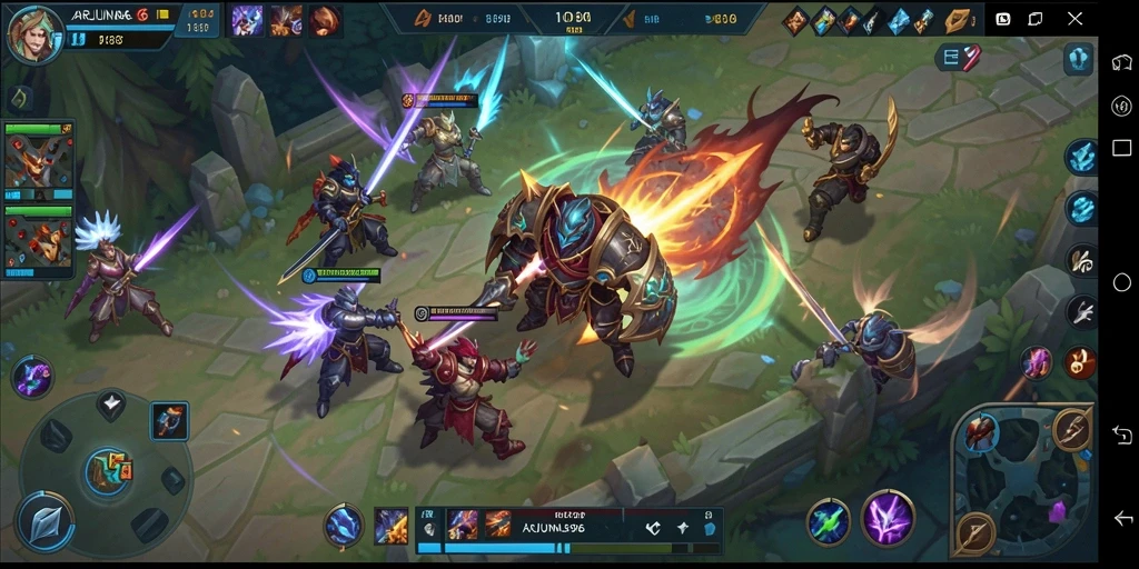 Gameplay seru di ARJUNA96 dengan pertarungan tim yang mendebarkan.