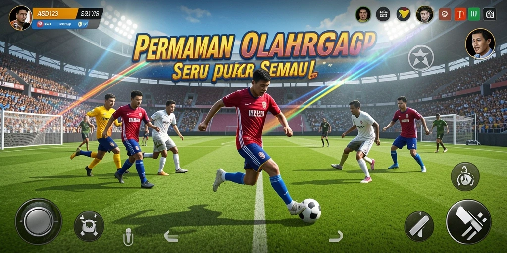 Screenshot menunjukkan pemain dalam aksi olahraga yang mendebarkan.