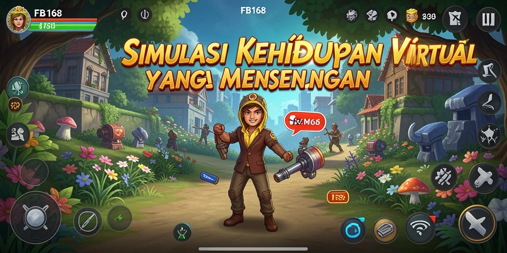 Tampilan gameplay FB168 dengan simulasi kehidupan yang mendalam dan interaktif.