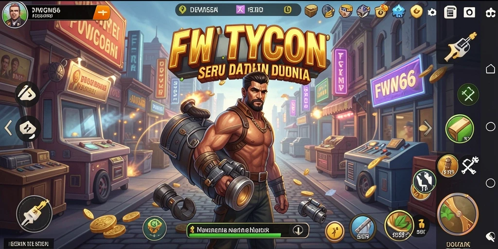 Screenshot utama FW66 menampilkan hiruk pikuk gameplay Tycoon yang mendebarkan.
