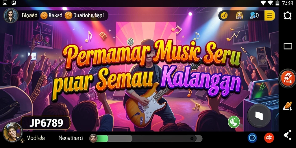 Tampilan gameplay JP6789 menampilkan pemain yang asyik mengikuti irama musik.