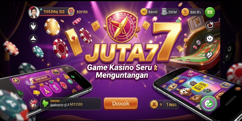 Tangkapan layar gameplay JUTA7 yang menampilkan suasana kasino yang hidup.