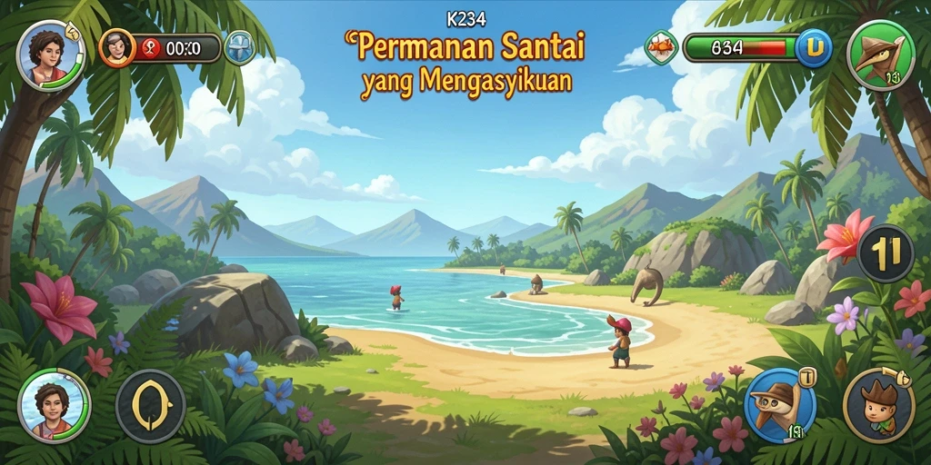 Screenshot gameplay K234 dengan tampilan menarik dan cerah.