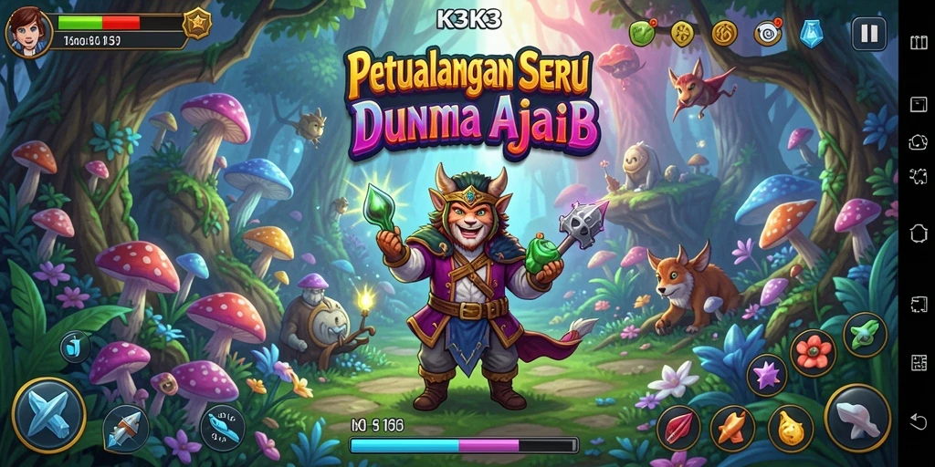 Tampilan gameplay K3K3 yang menakjubkan dan penuh aksi.