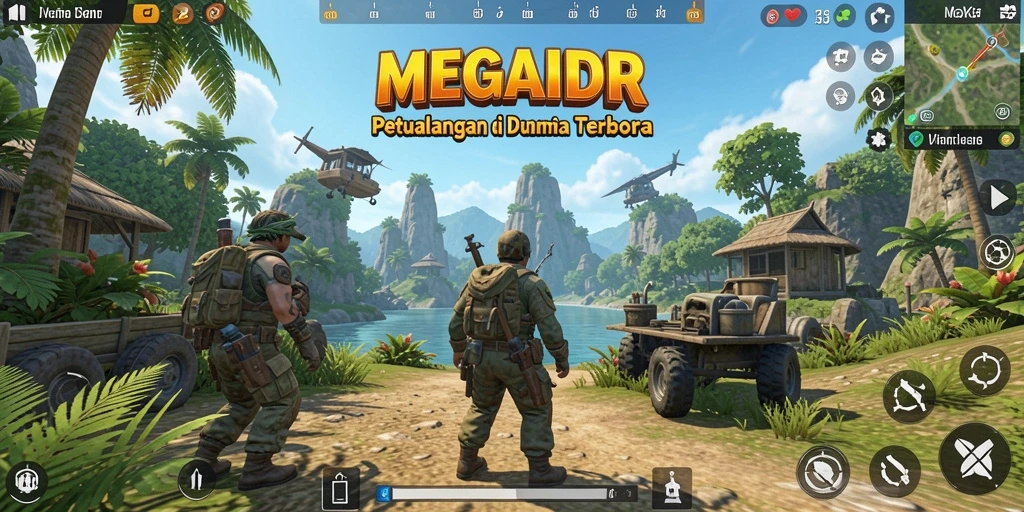 Tampilan gameplay MEGAIDR yang menakjubkan di dunia terbuka.