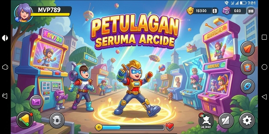 Tampilan gameplay menawan dalam MVP789 dengan suasana Arcade yang seru.