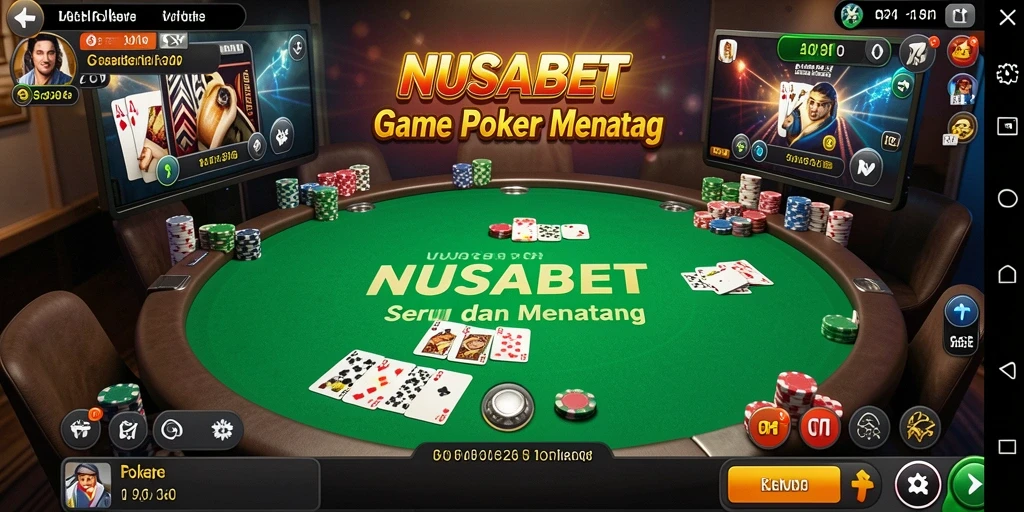 Screenshot gameplay poker menampilkan suasana permainan yang seru dan interaktif.