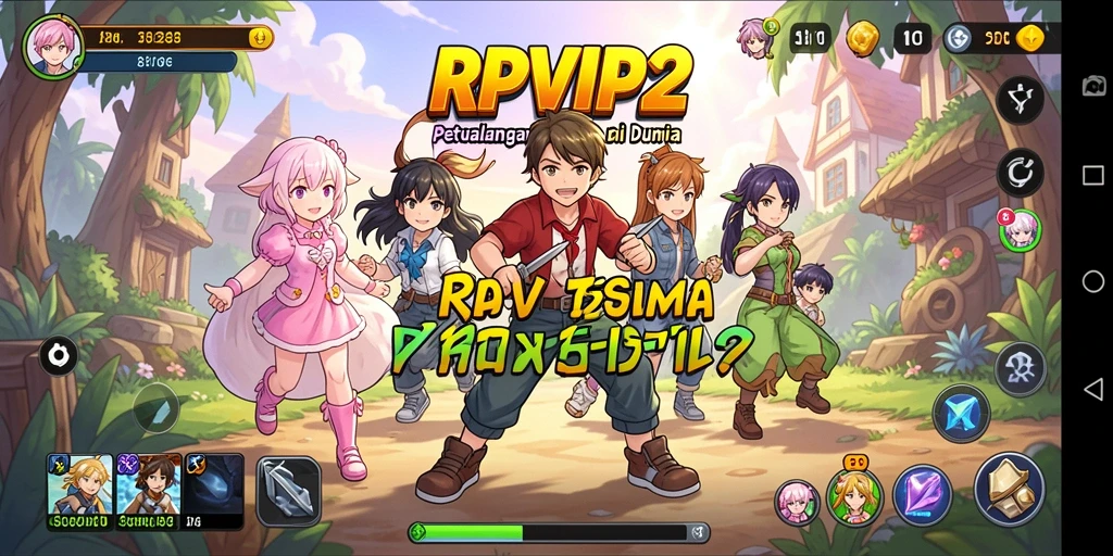 Tampilan gameplay RPVIP2 yang memukau dengan karakter Anime.