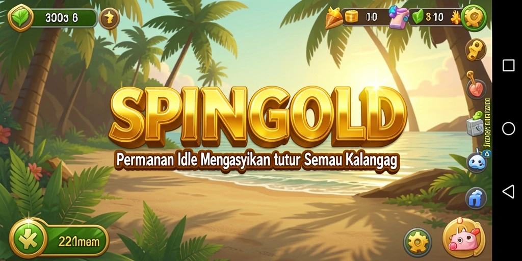 Tampilan gameplay SPINGOLD dengan karakter dan lingkungan yang menarik.
