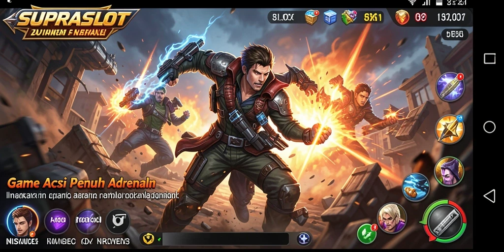 Tampilan gameplay mendebarkan dari SUPRASLOT yang penuh aksi.