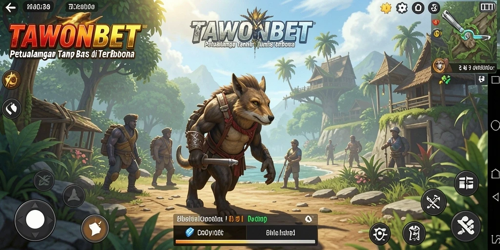 Screenshot gameplay Open World TAWONBET menampilkan eksplorasi luas.